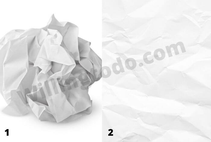 Crumbling of paper to make it old