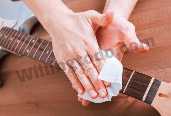 Clean the guitar before restring