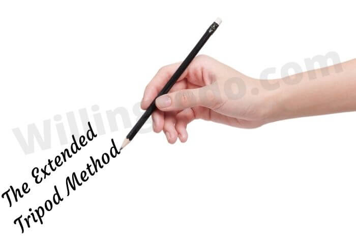 The extended tripod method to hold a pencil