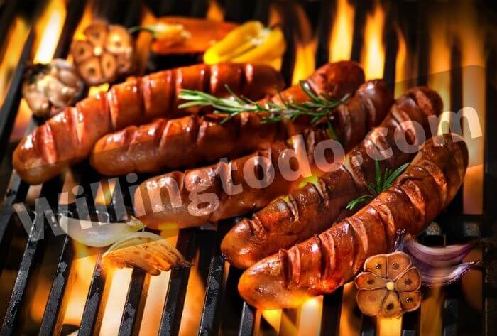 Grill sausages