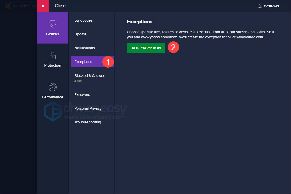 Discord setup executable in Avast software