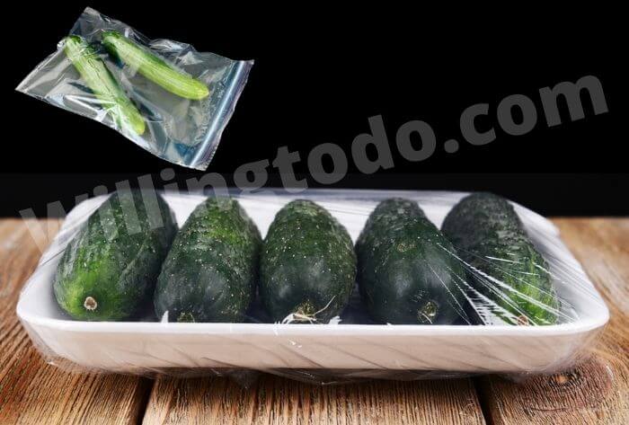 How to store cucumber in a plastic wrap