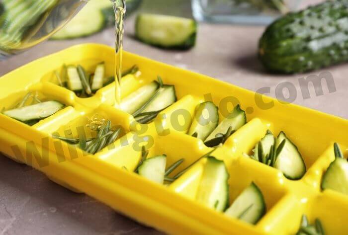 Store cucumber in an ice tray