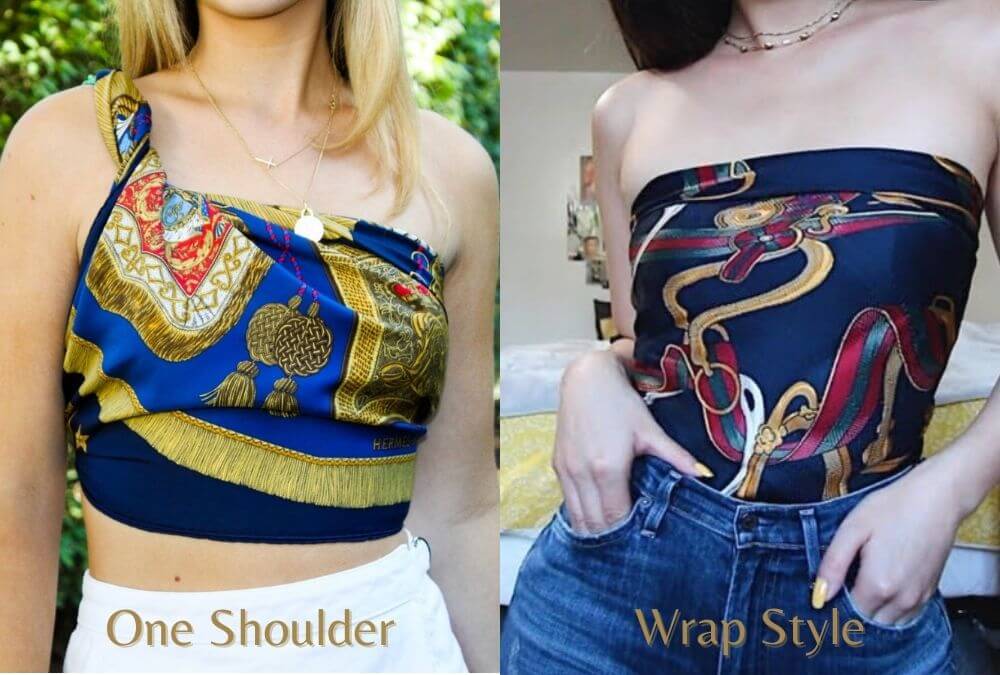 Tie a scarf as a top as one shoulder & as a wrap