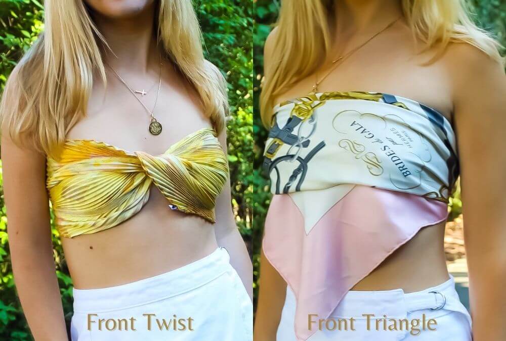 Tie a scarf as front twist & triangle form