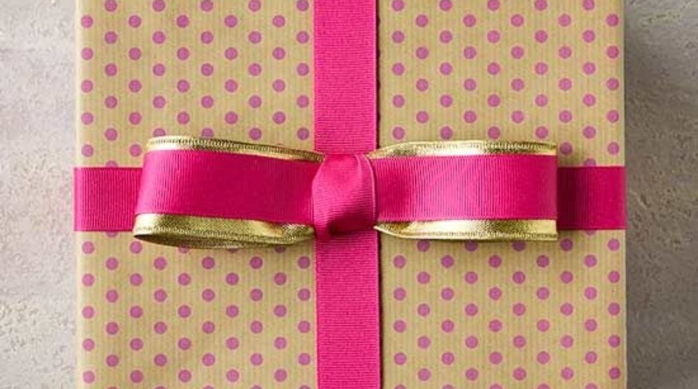 Two-toned bow for decor a Christmas gift