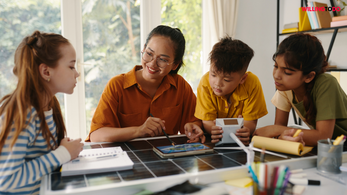 family member are study in room